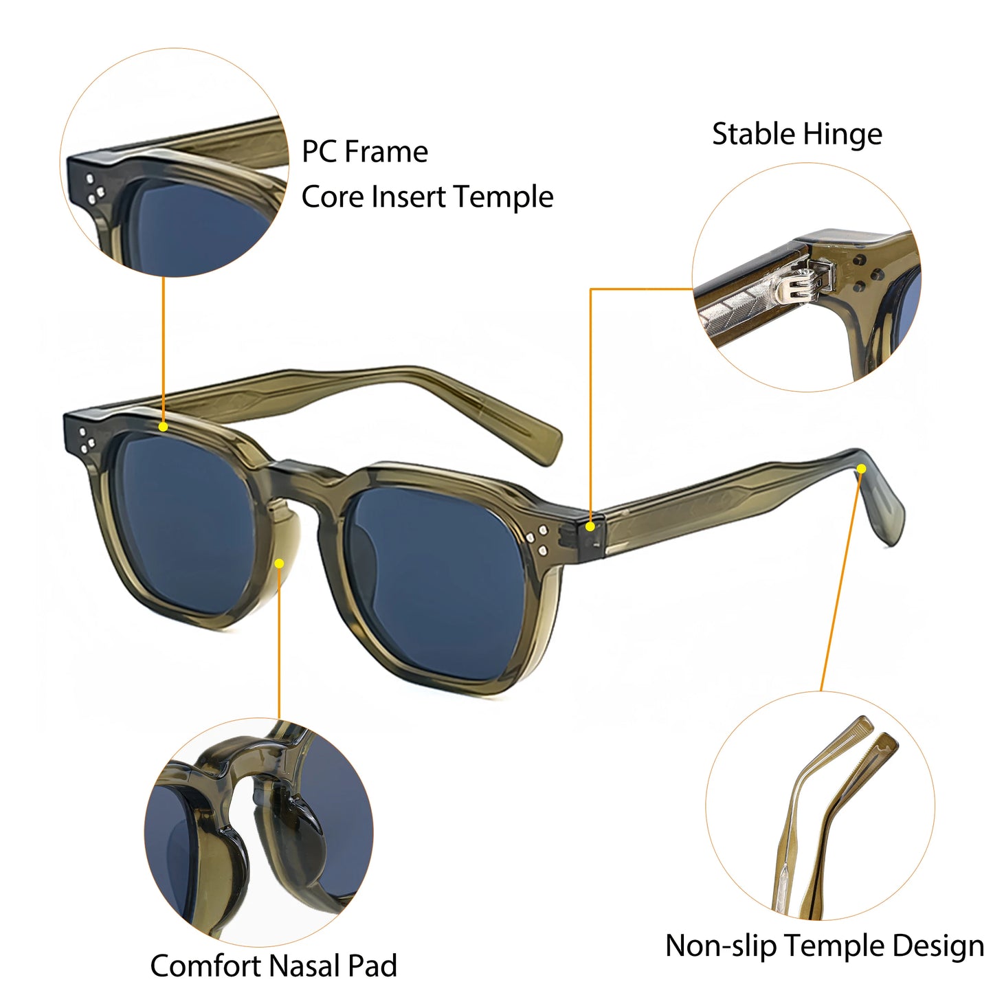 Slim Square Sunglasses